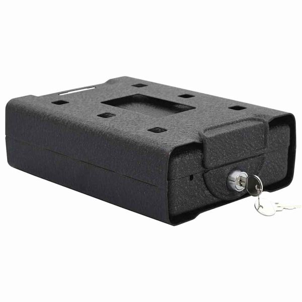 vidaXL Car Safe with Lock Black 22 x 16 x 7 cm Steel