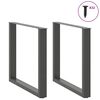 vidaXL Dining Table Legs U-Shaped 2 pcs Anthracite 90x(72-73) cm Steel