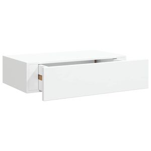 vidaXL Wall-mounted Drawer Shelf White 40x23.5x10 cm MDF