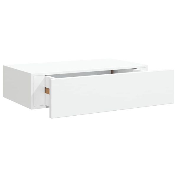 vidaXL Wall-mounted Drawer Shelf White 40x23.5x10 cm MDF
