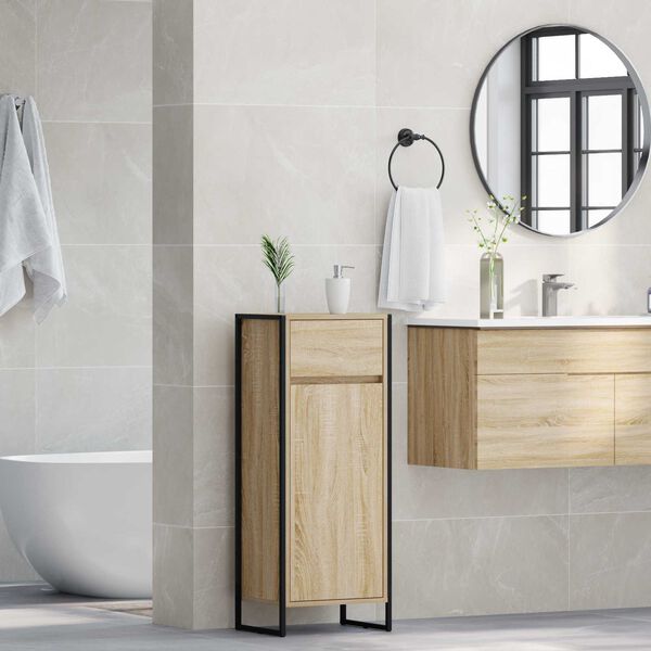 vidaXL Bathroom Cabinet Sonoma 40 x 30 x 100 cm Engineered Wood