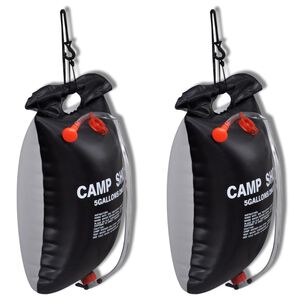 Camp Shower Solar Shower Outdoor Bath 20 L 2 pcs