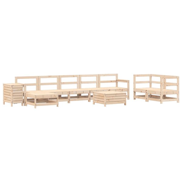 vidaXL 10 Piece Garden Sofa Set Solid Wood Pine