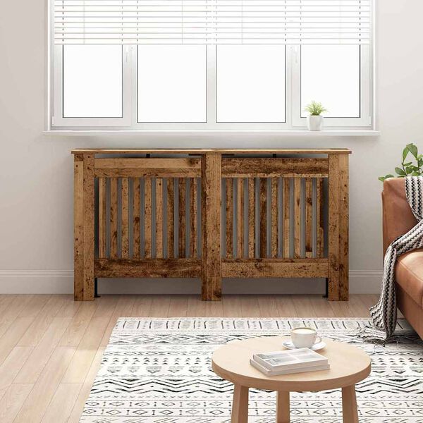 vidaXL Radiator Cover Old Wood 152 x 19 x 81.5 cm Engineered Wood