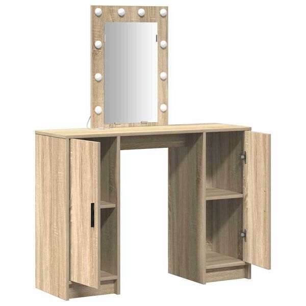 vidaXL Dressing Table Brown 102 x 33 x 135 cm Engineered Wood