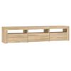 vidaXL TV Cabinet with LED Lights Sonoma Oak 180x35x40 cm