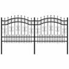 vidaXL Garden Fence KAMPEN 240 x 140 cm Powder-coated steel Black