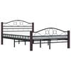 vidaXL Bed Frame without Mattress Black Metal 120x200 cm