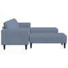 vidaXL Sofa with Cushion Blue 250 x 188 x 76 cm Corduroy Fabric