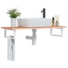 vidaXL Basin Shelf Wall Mounted Steel and Solid Wood Oak