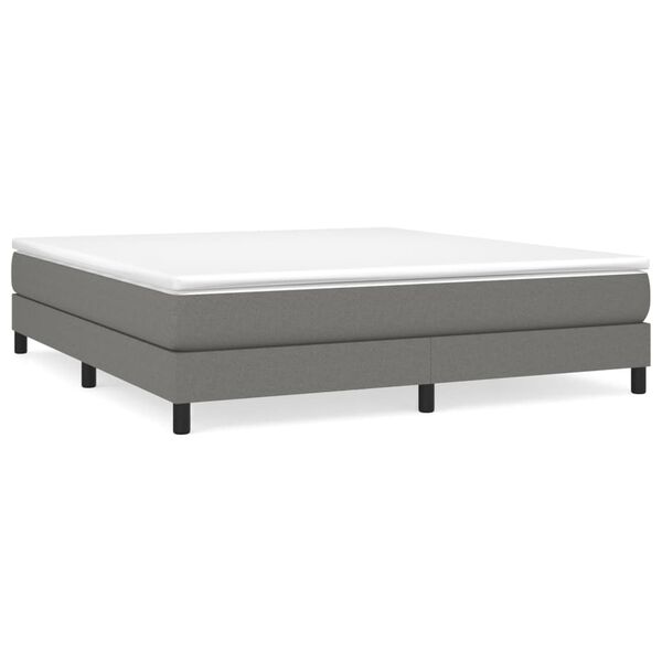 vidaXL Box Spring Bed Frame Dark Grey 180x200 cm Super King Fabric