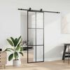 vidaXL Sliding Door with Hardware Set Black 76x205 cm ESG Glass