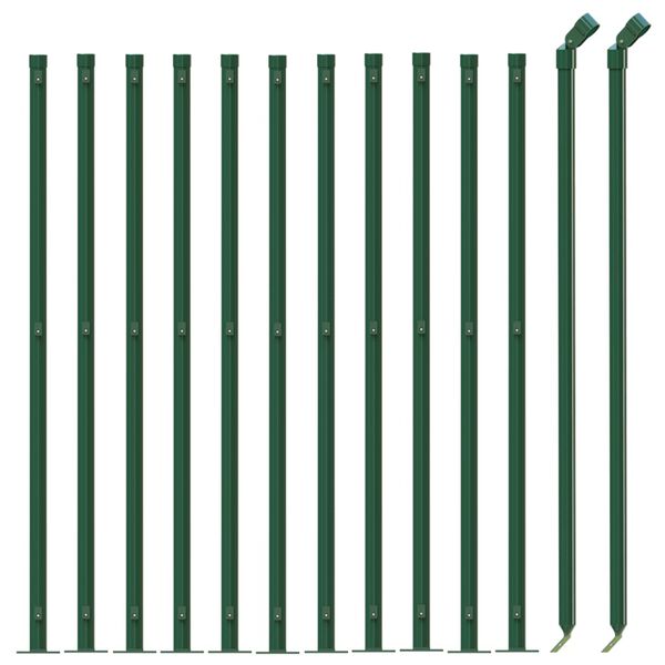 vidaXL Chain Link Fence with Flange Green 1.1x25 m
