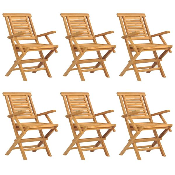 vidaXL Folding Garden Chairs 6 pcs 56x63x90 cm Solid Wood Teak