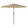vidaXL Garden Parasol with Steel Pole Brown 388x388x248 cm