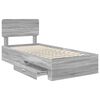 vidaXL Bed Frame with Drawer Grey Sonoma 90 x 190 cm Engineered Wood