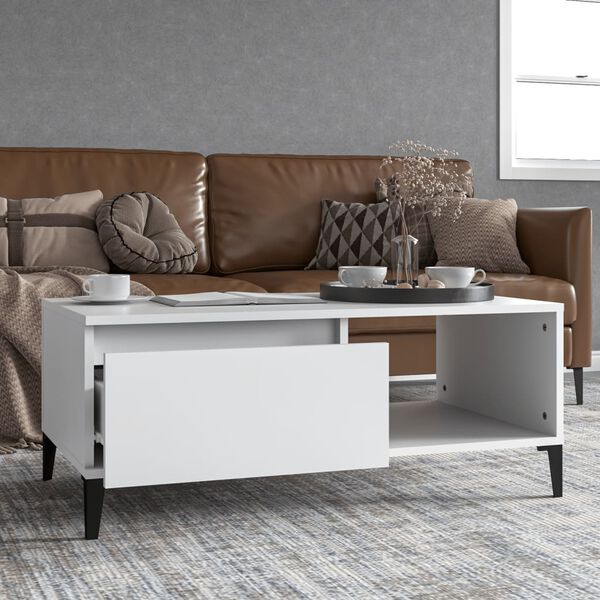vidaXL Coffee Table White 90x50x36.5 cm Engineered Wood