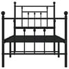 vidaXL Metal Bed Frame without Mattress with Footboard Black 75x190cm