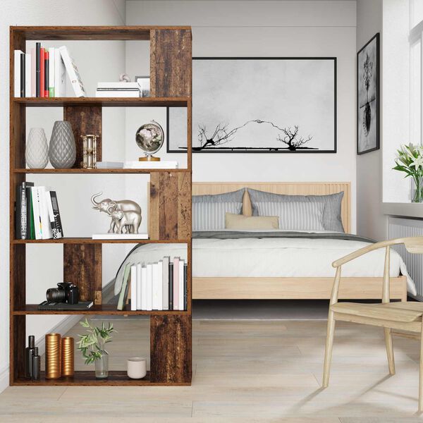 vidaXL Book Cabinet Old Wood 80 x 24 x 159 cm Engineered Wood