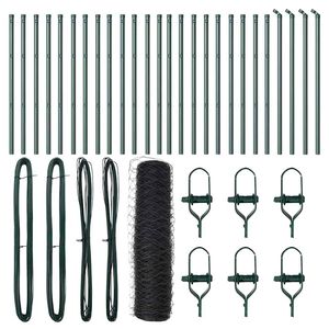 vidaXL Fence Post Grey 50 x 0.5 m (36 mm mesh) Steel and PVC