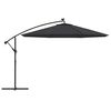 vidaXL Cantilever Garden Parasol with LED Lights Black 350 cm