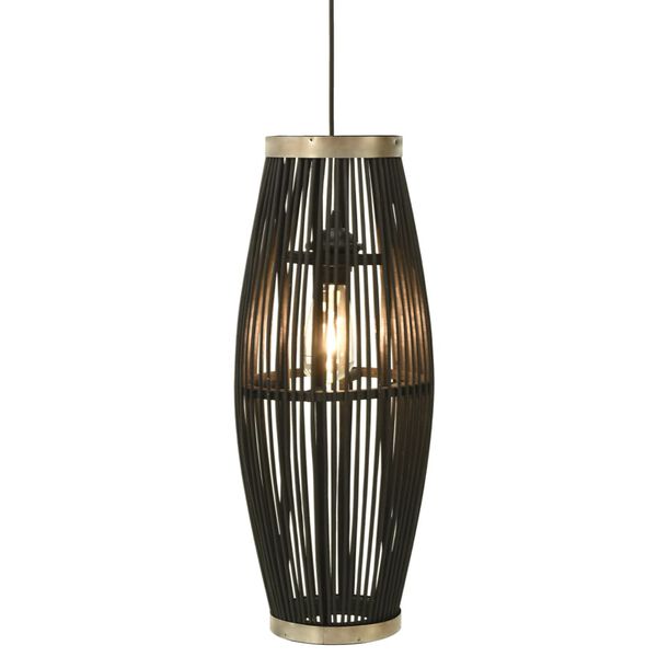 vidaXL Pendant Lamp Black Willow 40 W 25x62 cm Oval E27