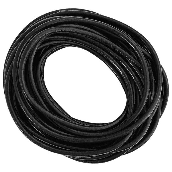 vidaXL Leather Cord Black &Oslash;4 mm x 5 m Leather
