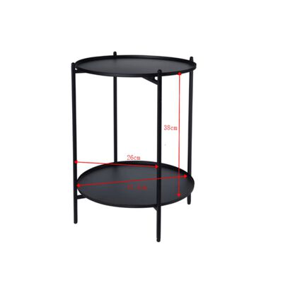 H&S Collection Side Table Metal 50.5 cm Black