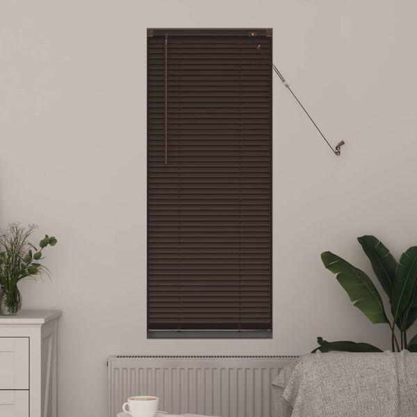 vidaXL Venetian Blind Manual Dark Brown with Pattern 150 x 60 cm PVC
