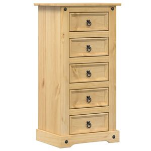 vidaXL Bedside Cabinet "Corona" 53x39x103 cm Solid Wood Pine