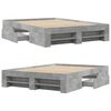 vidaXL Bed Frame without Mattress Concrete Grey 120x190cm Engineered Wood
