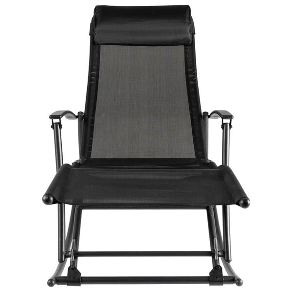 vidaXL Garden Rocking Chair Steel and Textilene Black