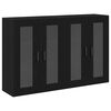 vidaXL Wall Cabinets 2 pcs Black Oak 69.5 x 34 x 90 cm Engineered Wood