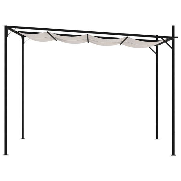 vidaXL Gazebo with Retractable Roof 300x300x233 cm Cream