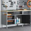 vidaXL Workbench Black and grey 100 x 55 x 85 cm Powder-coated steel