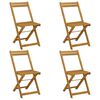 vidaXL Folding Garden Chairs 4 pcs Natural Solid Acacia Wood