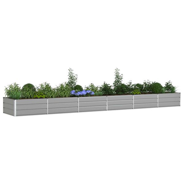 vidaXL Planter Light Grey 580 x 100 x 45 cm Galvanised Steel