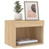vidaXL Bedside Cabinet with LED Lights Wall-mounted Sonoma Oak