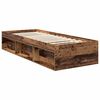 vidaXL Bed Frame with Headboard Old Wood 75 x 190 cm Solid Pine Wood