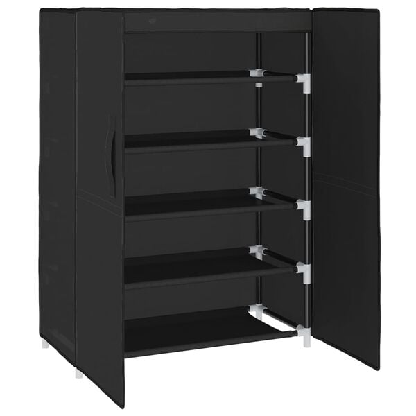 vidaXL Shoe Cabinet Black 60x28x90 cm Fabric