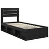 vidaXL Bed Frame with Headboard Black 100 x 200 cm Solid Pine Wood