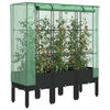 vidaXL Raised Bed with Greenhouse Cover Rattan Look 120x40x140 cm
