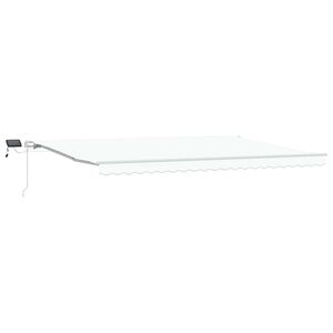 vidaXL Retractable Awning White 500 x 350 cm Fabric and Aluminium