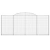 vidaXL Arched Gabion Baskets 6 pcs 300x30x120/140 cm Galvanised Iron