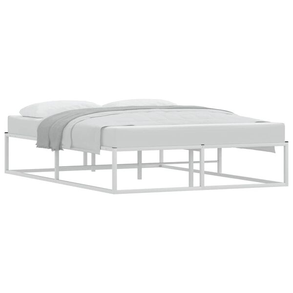 vidaXL Bed Frame without Mattress White 140x200 cm Metal