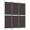 vidaXL 3-Panel Room Divider Brown 150x180 cm Fabric