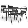 vidaXL 5 Piece Garden Dining Set Anthracite Steel