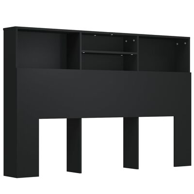 vidaXL Headboard Cabinet Black 160x19x103.5 cm