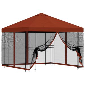 vidaXL Garden Gazebo with Sidewalls 3 x 3 m Terracotta