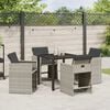 vidaXL Garden Dining Set 5 pcs Brown Poly Rattan